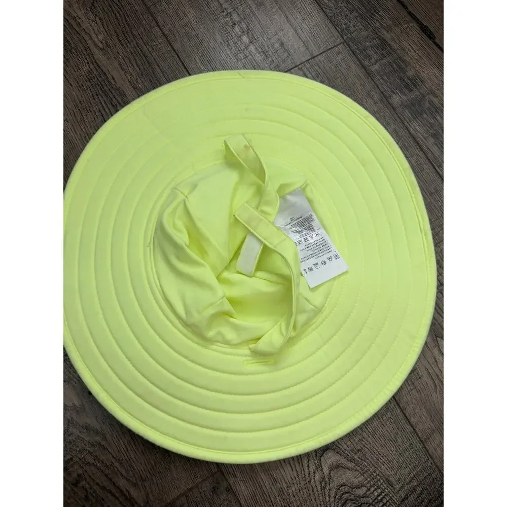 Hurley Toddler Sun Hat Neon Green Wide Brim Matte Stretch Nylon Tricot UPF 50+
